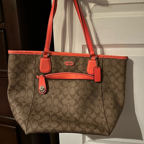 Coach Brown and pink Tote Bag - Picture 1 of 7